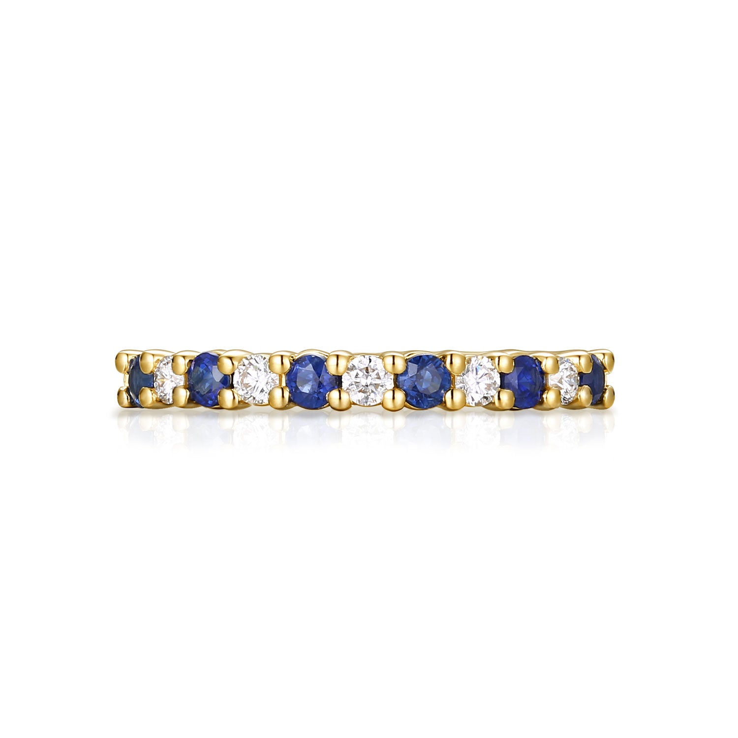 9ct Yellow Gold Round Cut 2.25mm Sapphire 0.15 Carat tw Ring