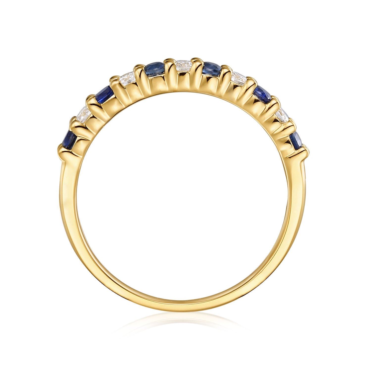 9ct Yellow Gold Round Cut 2.25mm Sapphire 0.15 Carat tw Ring
