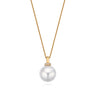 Perla by Autore 18ct Yellow Gold 12mm White South Sea Pearl Diaset Pendant