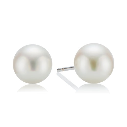 18ct White Gold 10mm Wheat South Sea Pearl Earrings