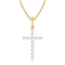 9ct Yellow Gold Round Cut 0.25 Carat tw Diamond Cross Pendant