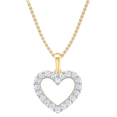 9ct Yellow Gold Round Cut 0.33 Carat tw Diamond Pendant