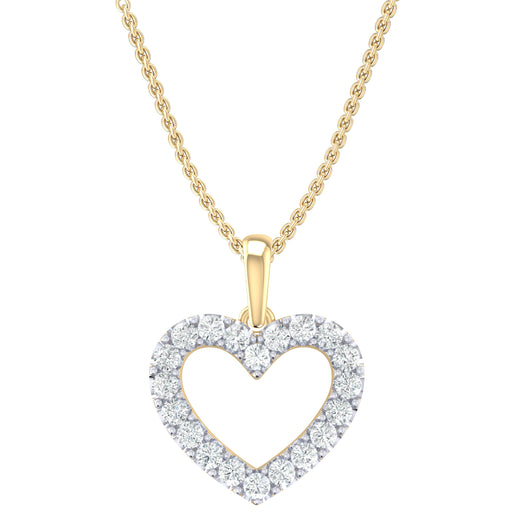 9ct Yellow Gold Round Cut 0.33 Carat tw Diamond Pendant