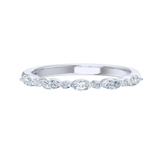 9ct White Gold Marquise & Round Cut 0.33 Carat tw Diamond Ring