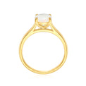 18ct Yellow Gold Oval 9x7mm White Opal Ring