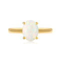 18ct Yellow Gold Oval 9x7mm White Opal Ring