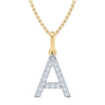 9ct Yellow Gold Round Cut 0.10 Carat tw Diamond Initial A Pendant