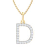 9ct Yellow Gold Round Cut 0.10 Carat tw Diamond Initial D Pendant