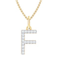 9ct Yellow Gold Round Cut 0.10 Carat tw Diamond Initial F Pendant