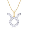 9ct Yellow Gold Round Brilliant Cut 0.15 Carat tw of Diamonds Taurus Pendant