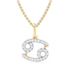 9ct Yellow Gold Round Brilliant Cut 0.15 Carat tw of Diamonds Cancer Pendant