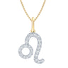 9ct Yellow Gold Round Cut 0.15 Carat tw of Diamonds Leo Pendant