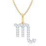 9ct Yellow Gold Round Brilliant Cut 0.15 Carat tw of Diamonds Scorpio Pendant