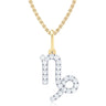 9ct Yellow Gold Round Brilliant Cut 0.15 Carat tw of Diamonds Capricorn Pendant