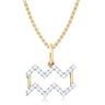 9ct Yellow Gold Round Brilliant Cut 0.15 Carat tw of Diamonds Aquarius Pendant