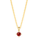 9ct Yellow Gold Round Cut 3.5mm Garnet January Birthstone Pendant