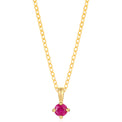 9ct Yellow Gold Round Cut 3.5mm Natural Ruby July Pendant