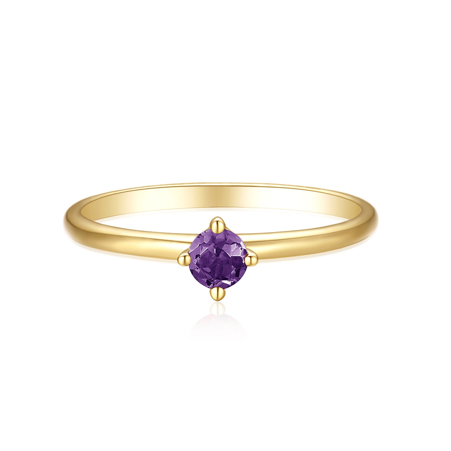 Yellow gold amethyst deals ring