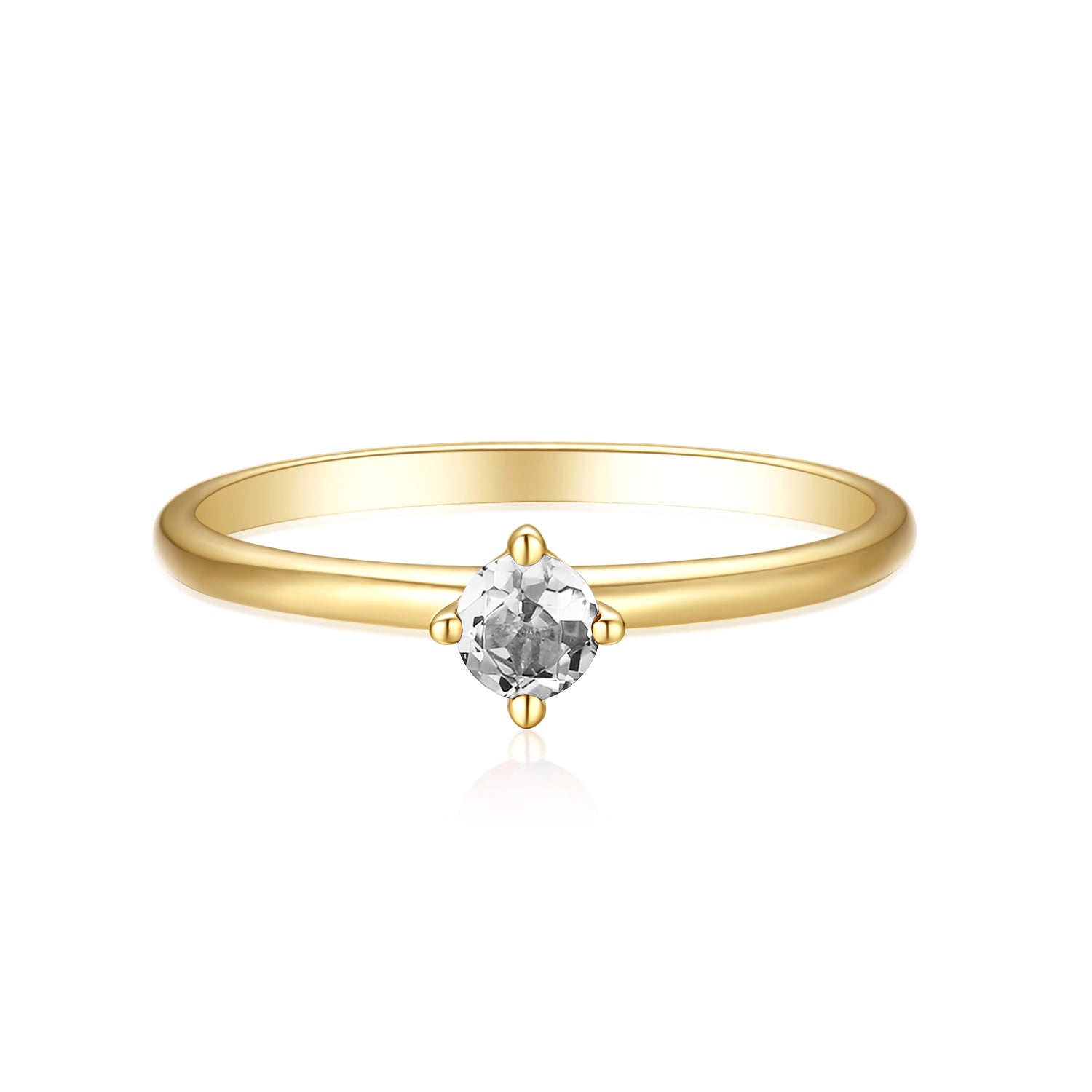 Mini Heart Birthstone Ring (Gold)