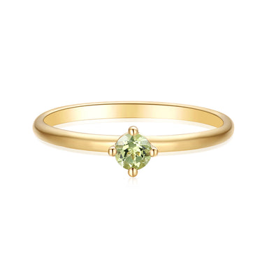 9ct Yellow Gold Round Cut 3.5 mm Peridot August Ring