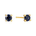 9ct Yellow Gold Round Cut 3.5 mm Sapphire September Earrings