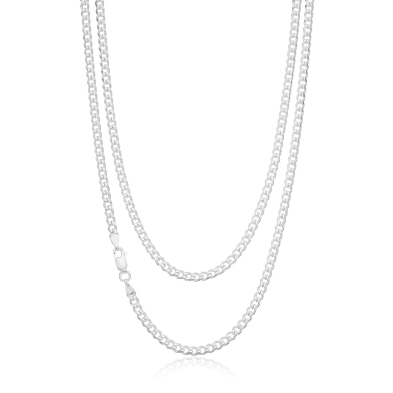 Sterling Silver 50cm Bevdicut Curb 100 Gauge Chain