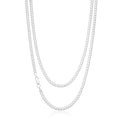 Sterling Silver 50cm Bevdicut Curb 100 Gauge Chain