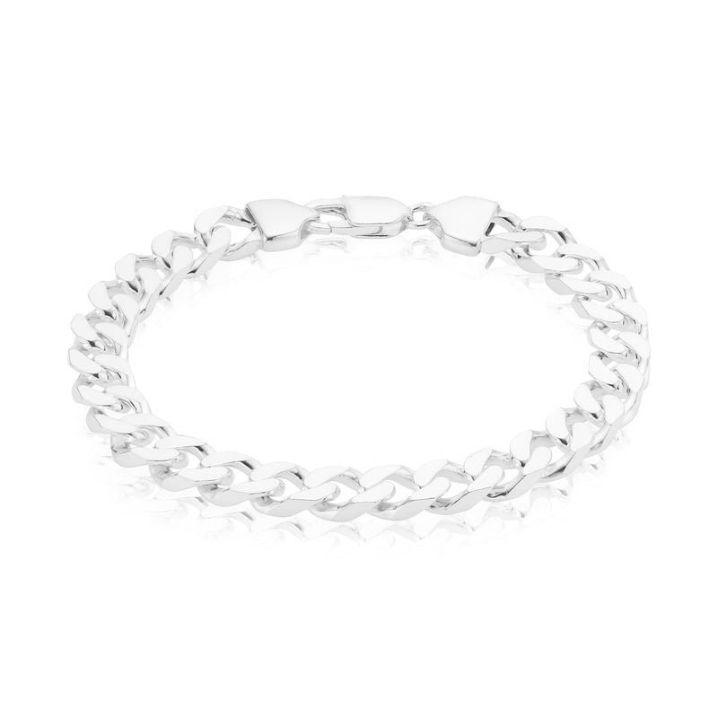 Sterling Silver 21cm Bevel Dicut Curb 250 Gauge Bracelet