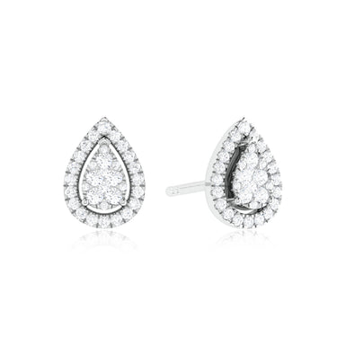 9ct White Gold Round Cut 0.20 Carat tw Diamond Stud Earrings