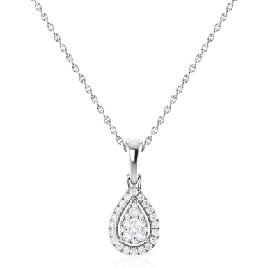 9ct White Gold Round cut 0.10 Carat tw Diamond Pendant