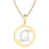 9ct Yellow Gold Initial Q Rhodium Plated Pendant