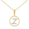 9ct Yellow Gold Initial Z Rhodium Plated Pendant