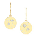 9ct Yellow Gold Round Cut 0.10 Carat tw Diamond Drop Earrings