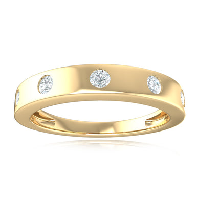 9ct Yellow Gold Round Brilliant Cut 0.15 Carat tw Diamond Dress Ring