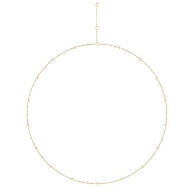 9ct Yellow Gold Round Cut 0.50 Carat tw White Diamond Necklace