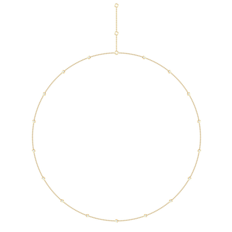 9ct Yellow Gold Round Cut 0.50 Carat tw White Diamond Necklace