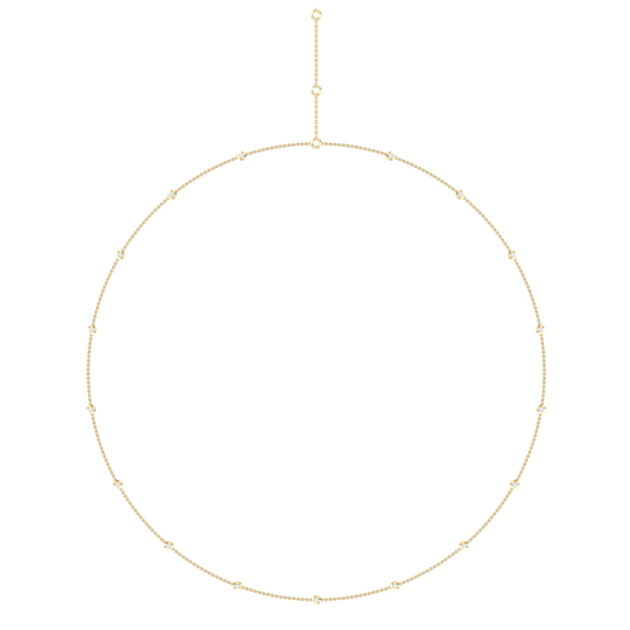 9ct Yellow Gold Round Cut 0.50 Carat tw White Diamond Necklace