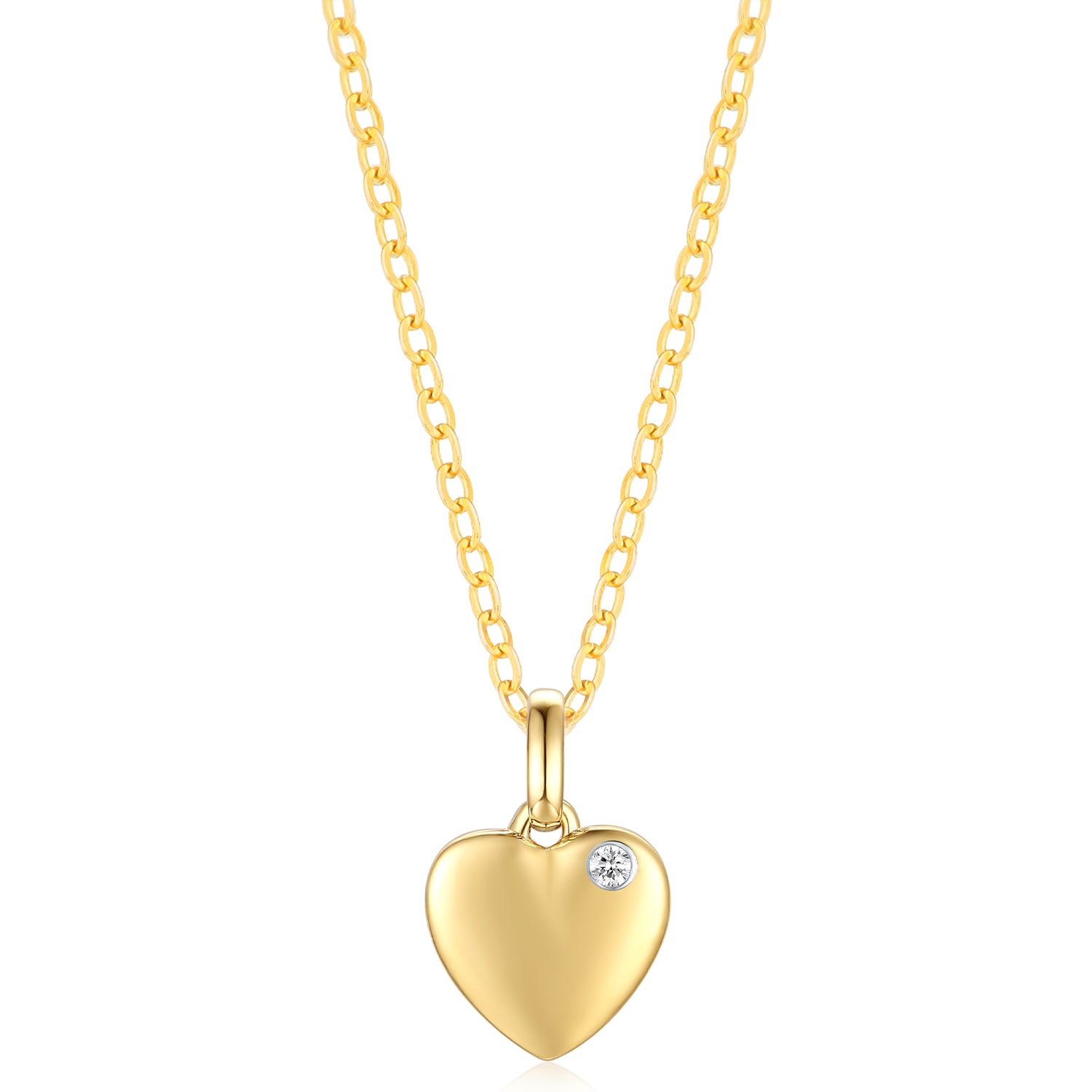 Amazon.com: Dainty 14k Yellow Gold Love Open Heart Charm Pendant Necklace,  16