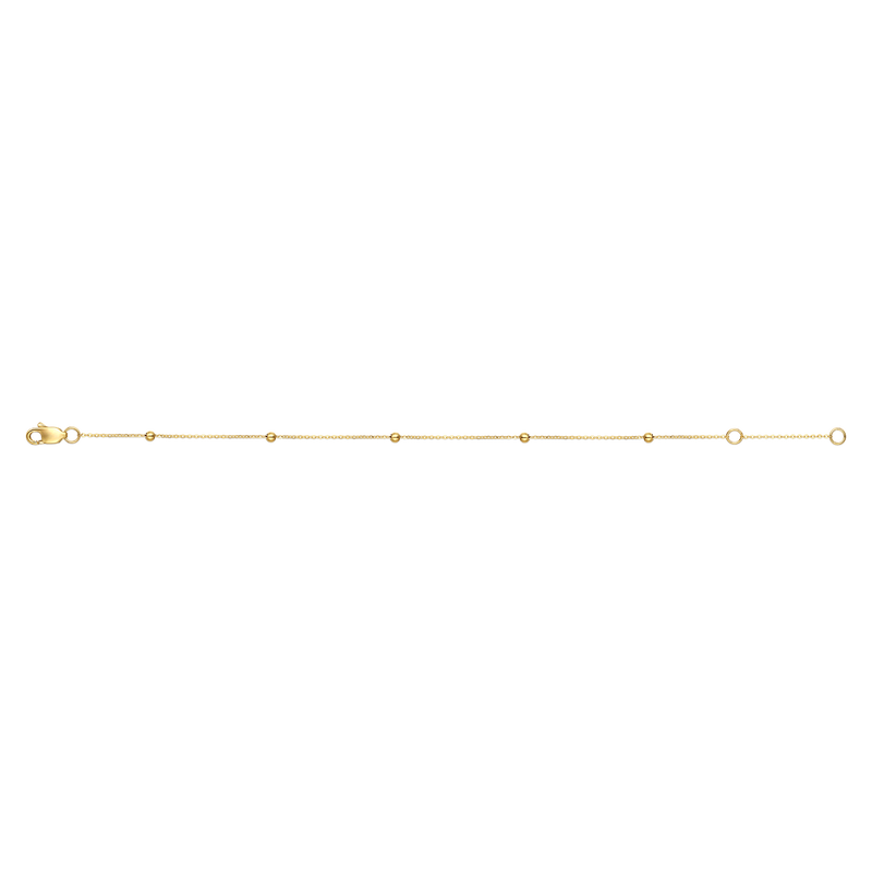9ct Yellow Gold 16cm Ball Disc Children's Bracelet