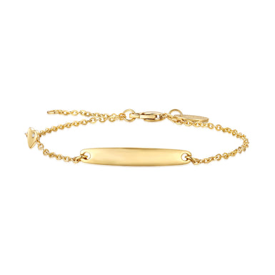 9ct Yellow Gold Round Cut 14-16cm Children's Diamond Bracelet