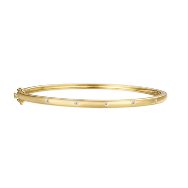 9ct Yellow Gold Round Cut 50mm Children's Diamond Bangle