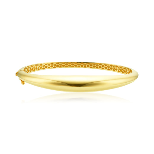 9ct Yellow Gold Dome Hinged Bangle