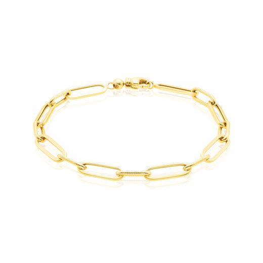 9ct Yellow Gold 20cm Paper Clip Bracelet