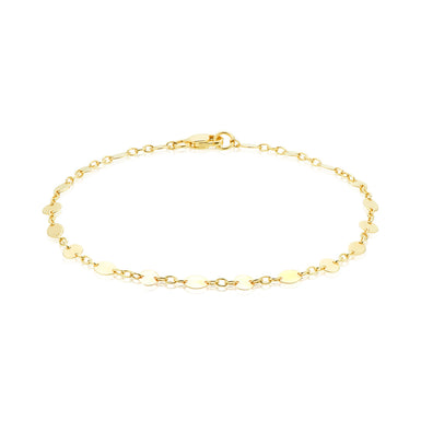 9ct Yellow Gold 19cm Flat Link Bracelet