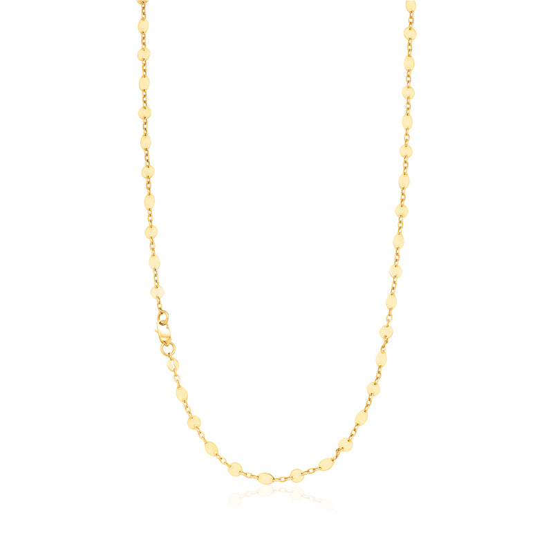 9ct Yellow Gold 45cm Flat Link Necklace