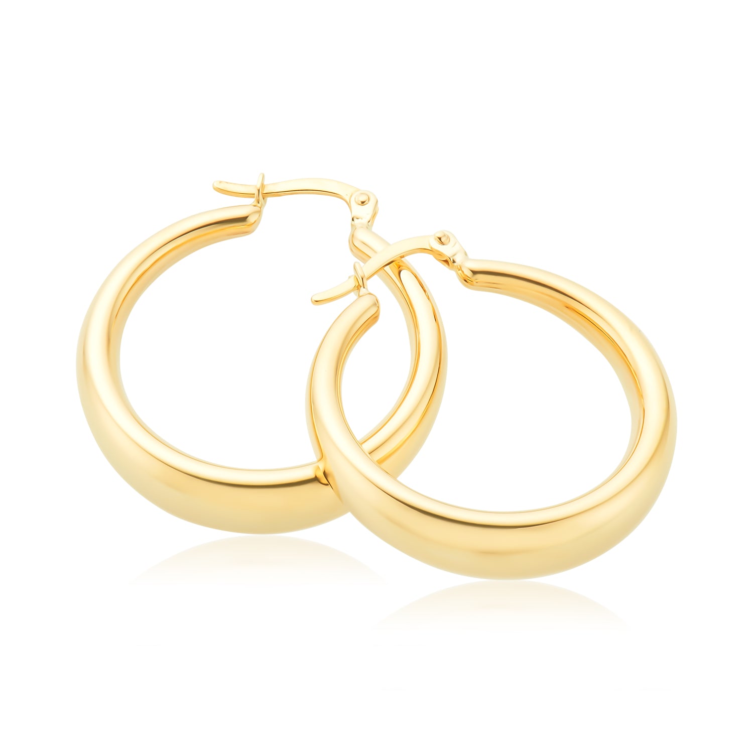 9ct Yellow Gold 22mm Creole Hoop Earrings – Mazzucchelli's