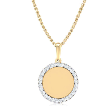 9ct Yellow Gold Round Cut 0.15 Carat tw Diamond Circle Pendant