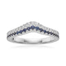 Vera Wang 18ct White Gold Round Brilliant Cut 0.18 Carat tw Diamond & Sapphire Ring