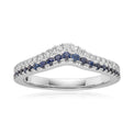 Vera Wang 18ct White Gold Round Brilliant Cut 0.18 Carat tw Diamond & Sapphire Ring