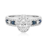 Vera Wang 18ct White Gold Oval & Round Brilliant Cut 0.95 Carat tw Diamond Ring
